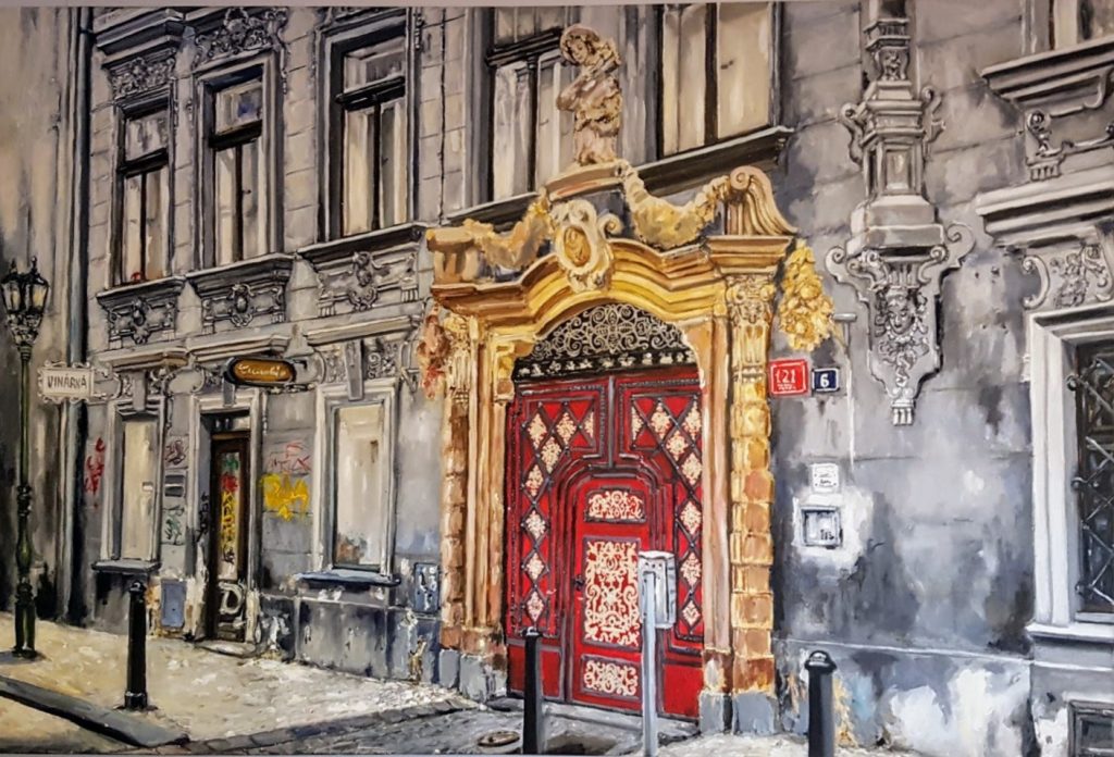 Wohnzimmer mit Hund und Bücher