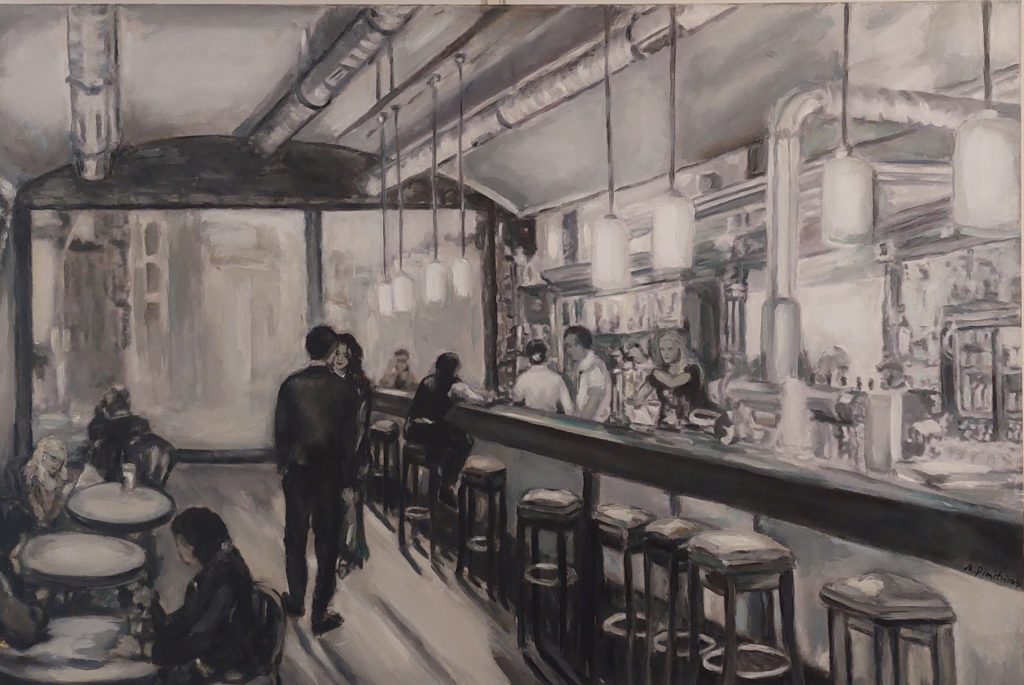 Frau mit rauchender Zigarette