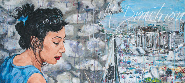 Frau mit rauchender Zigarette