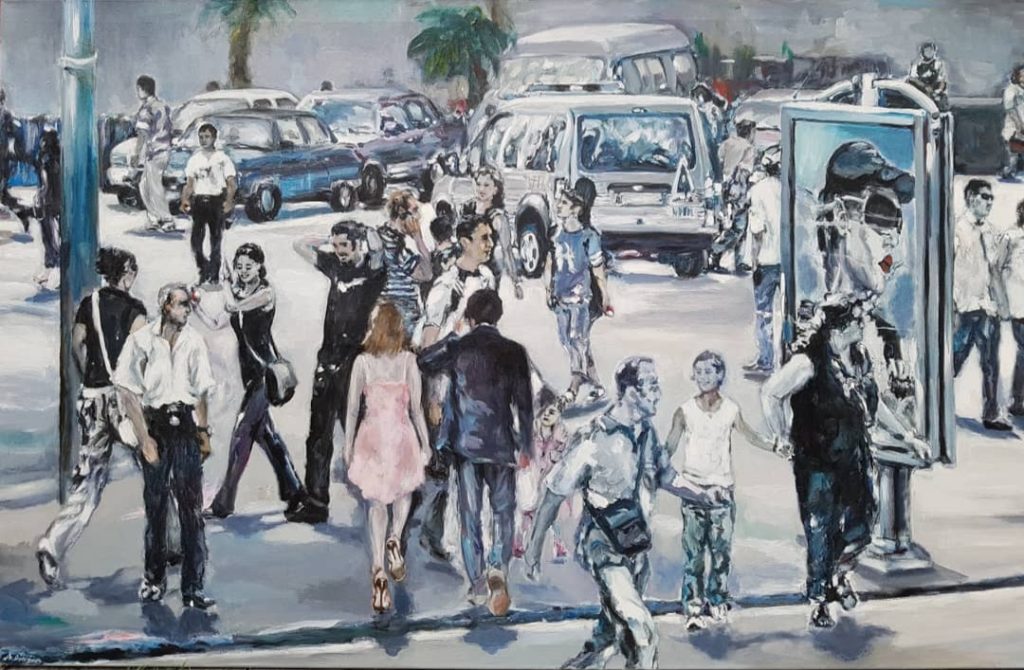 Stuhl und Besen in Hintergrund