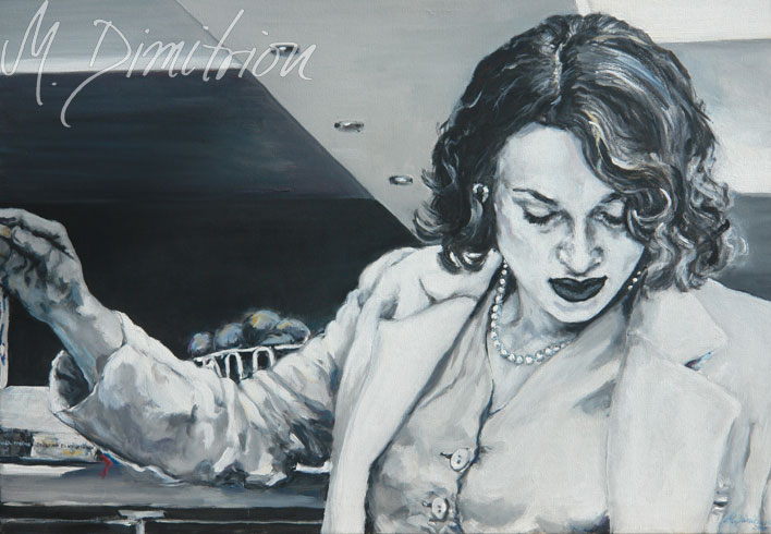 Städtische Szene mit Menschenmenge