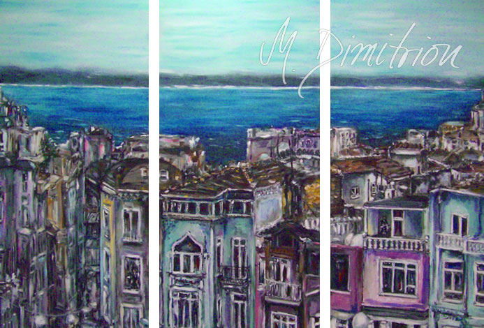 Straße mit Schuhreparaturgeschäft