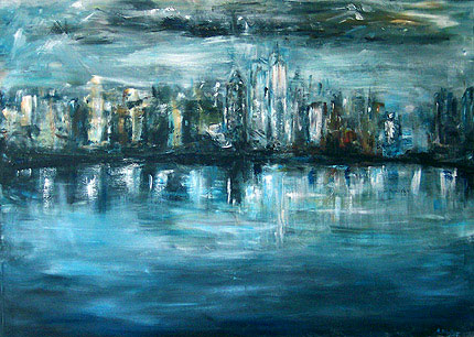 Städtische Landschaft am Meer