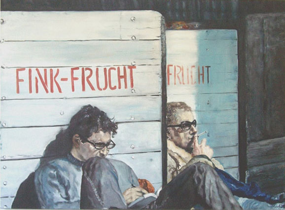 Frau mit rauchender Zigarette