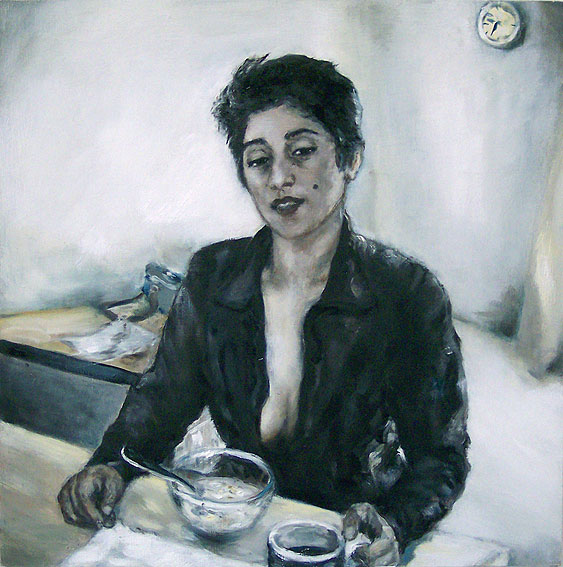 Frau mit rauchender Zigarette