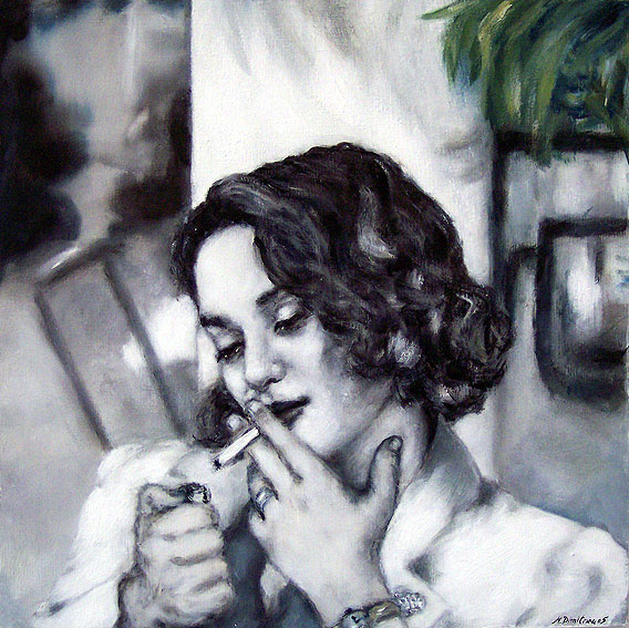 Städtische Szene mit Menschenmenge