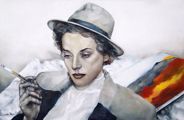 Städtische Szene mit Menschenmenge