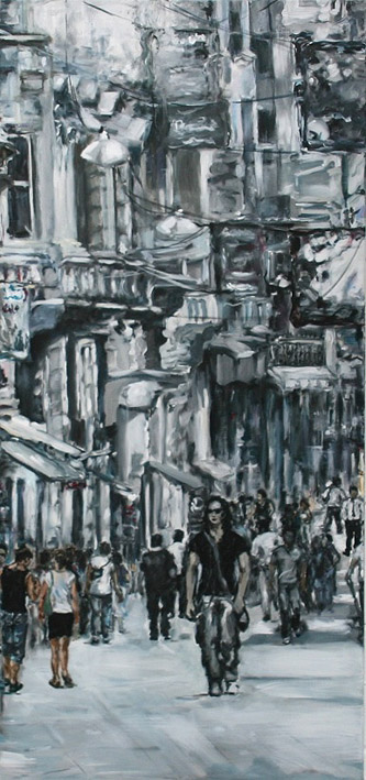 Frau mit rauchender Zigarette