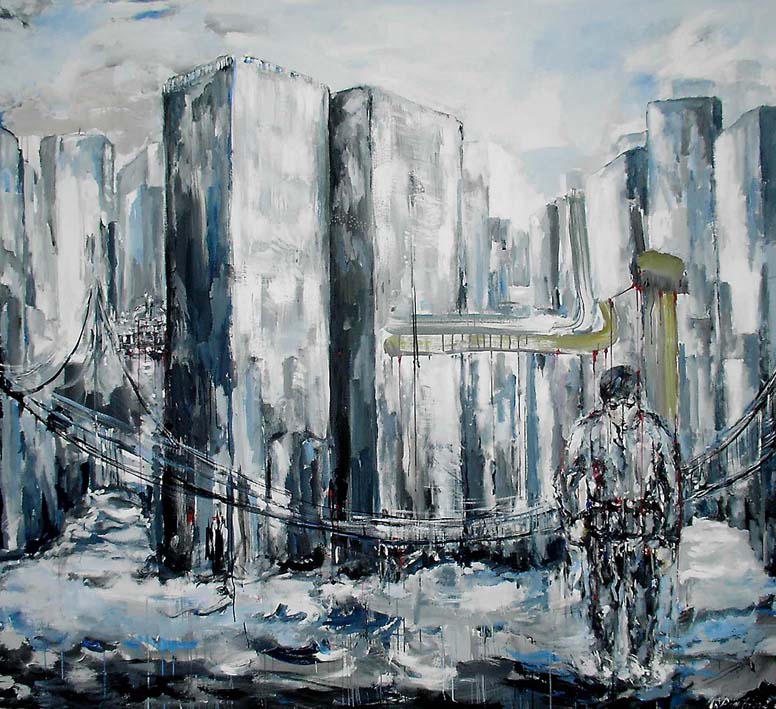 Städtische Landschaft am Meer