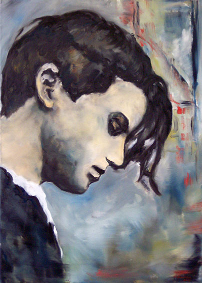 Die weiße Rose, Sophie Scholl, Triptychon, 2004, Öl/Leinwand, 70 x 50 cm