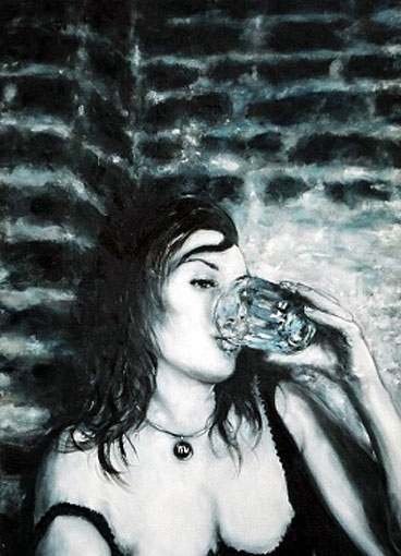 Städtische Szene mit Menschenmenge