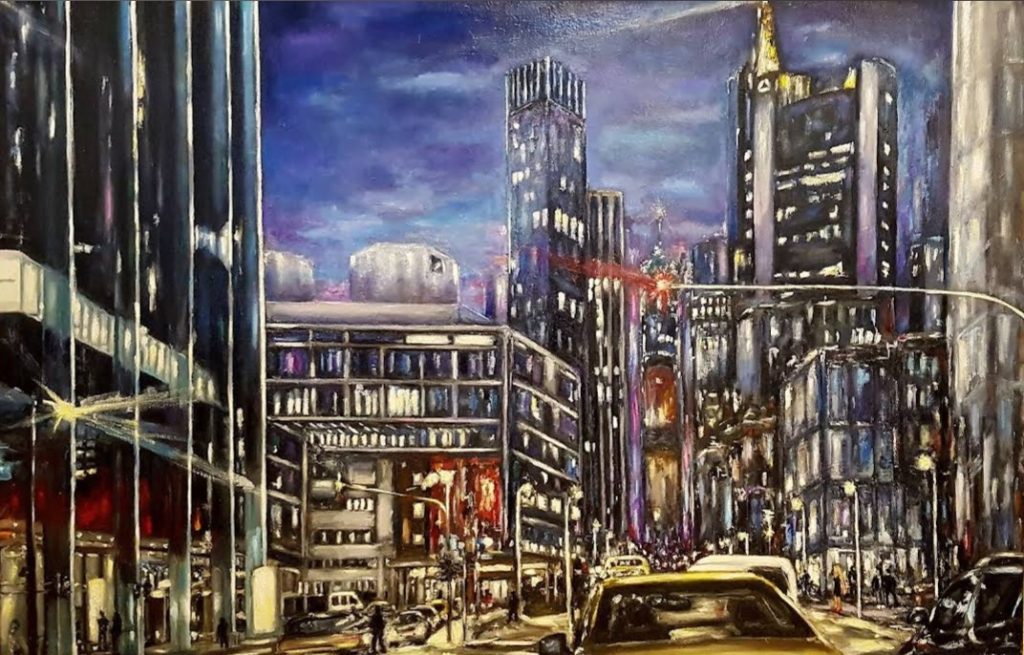 Stuhl und Besen in Hintergrund